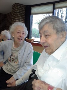 Relaxing in the visiting area.