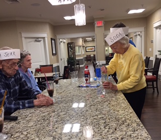 Mom reliving soda fountain days June 2017