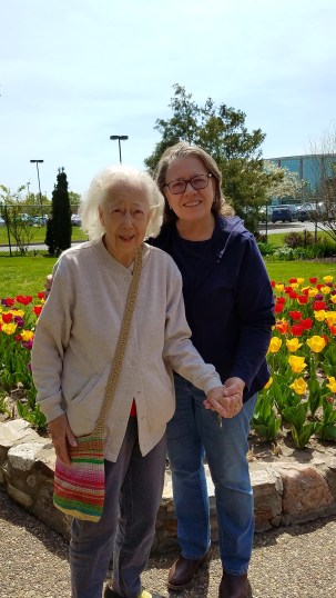 Mom and me Shelter Gardens spring 2018